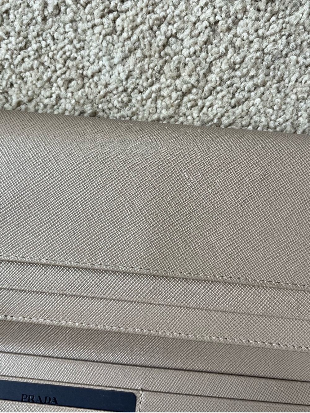 Prada Saffiano Leather Continental Wallet - Beige - Picture 9 of 9